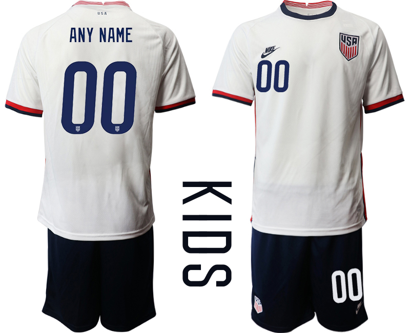 Cheap Youth 2020-2021 Season National team United States home white customized Soccer Jersey